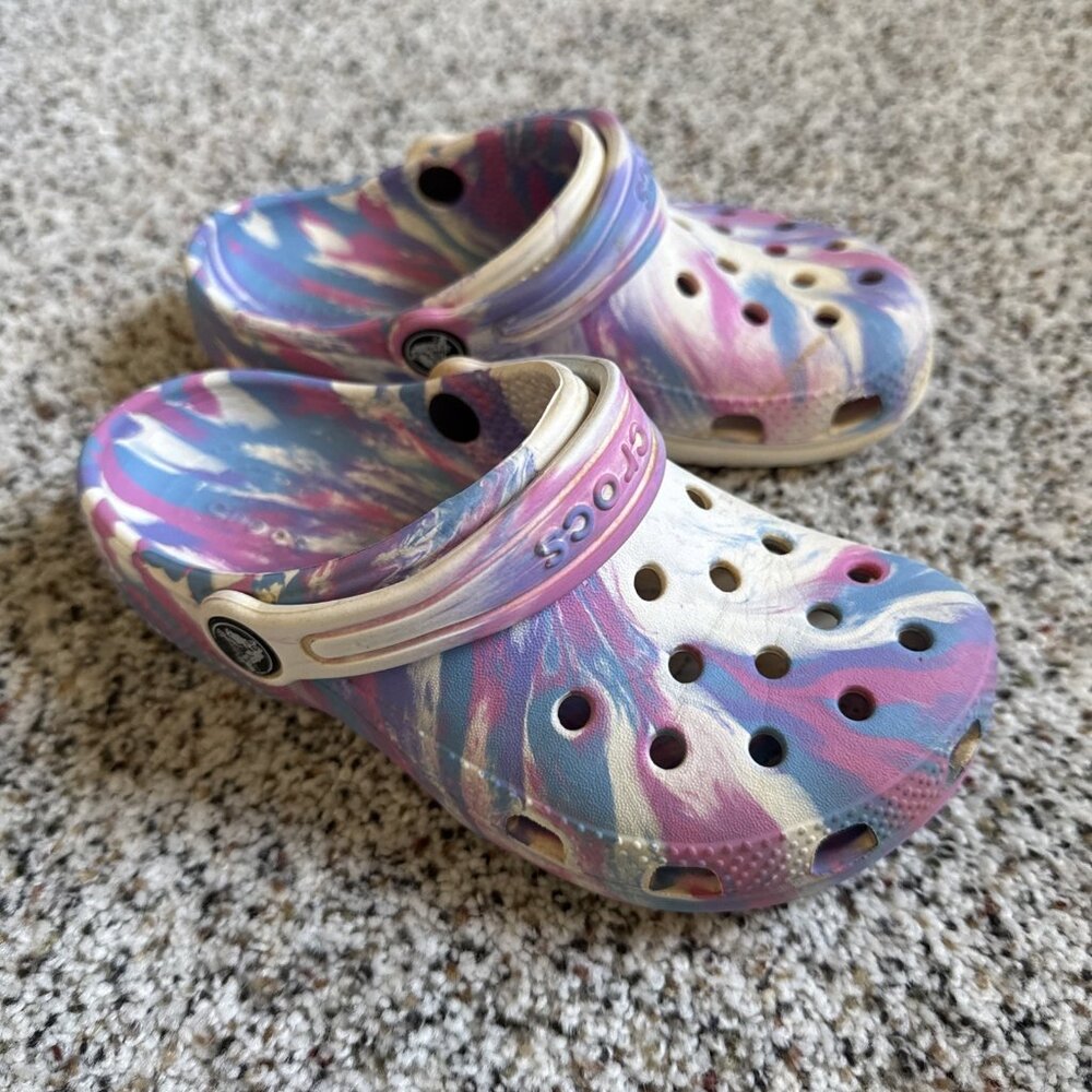 Crocs Classic Marble Tie Dye Clogs Slip On Shoes Water Play Park Size 12